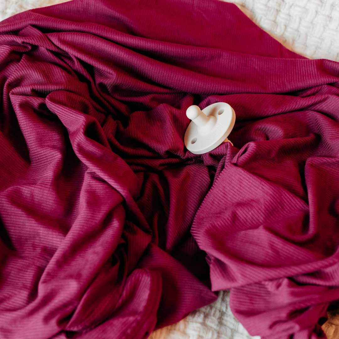 Ribbed Swaddle Blanket | Magenta Pink