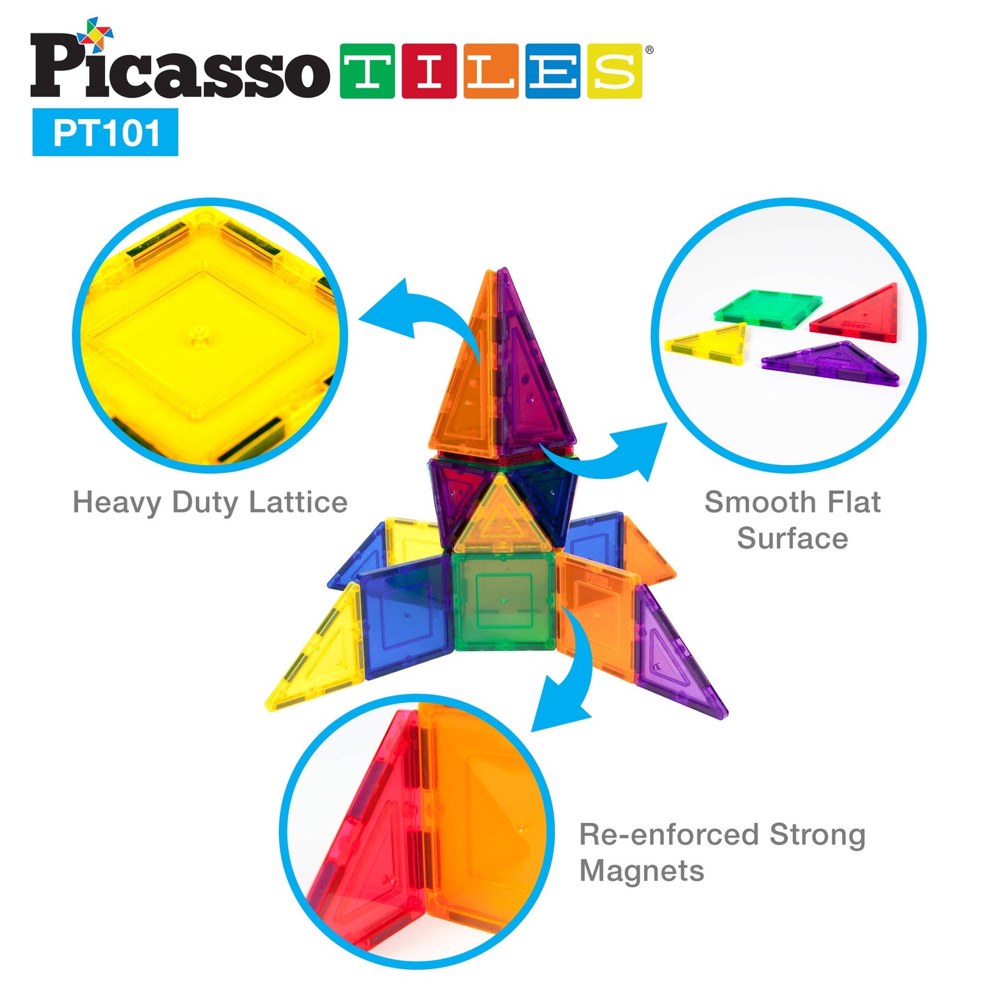 Picasso Tiles | 101 Piece Magnetic Set