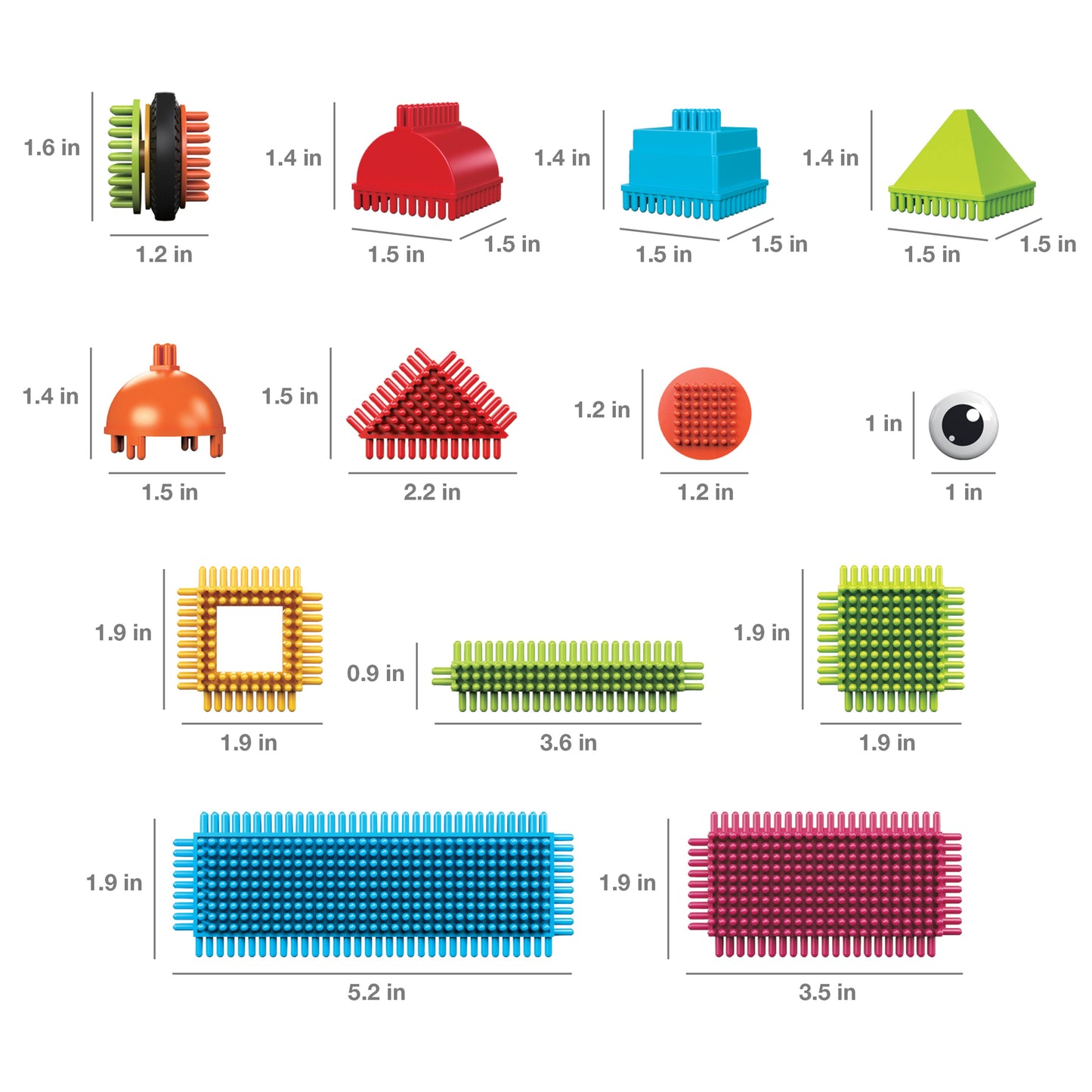 Picasso Tiles | 112 Piece Hedgehog Building Blocks Set