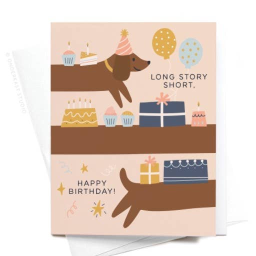 Long Story Short Dog Birthday Card