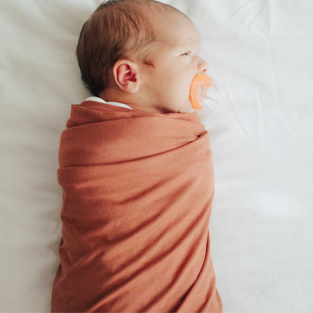 Ribbed Swaddle Blanket | Rust